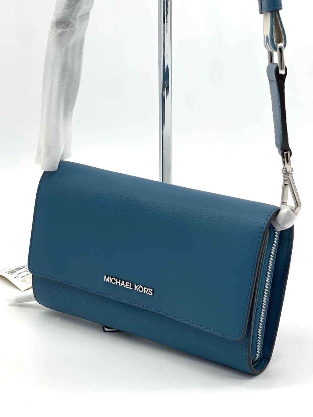 Michael Kors Teal Zip Around Xbody Crossbody Bag